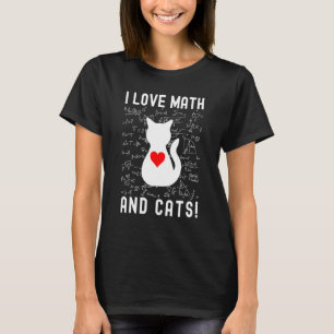 Camiseta Eu Amo Matemática E Gatos Matemática E Gato Prof