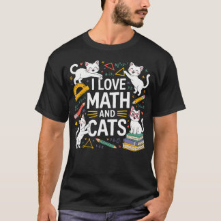 Camiseta Eu Amo Matemática E Gatos Matemática Engraçada De 