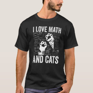 Camiseta Eu Amo Matemática E Gatos Para Gatos 1