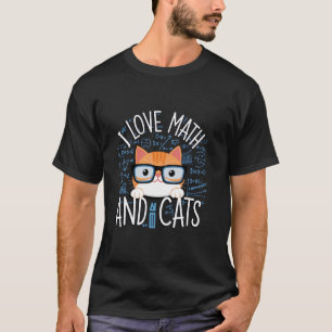 Camiseta Eu Amo Matemática e Gatos Presentes Fofo Nerdy Pro