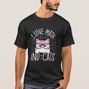 Camiseta Eu Amo Matemática e Gatos Presentes Fofos e Nerdy