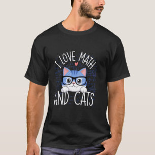 Camiseta Eu Amo Matemática e Gatos Presentes Fofos e Nerdy
