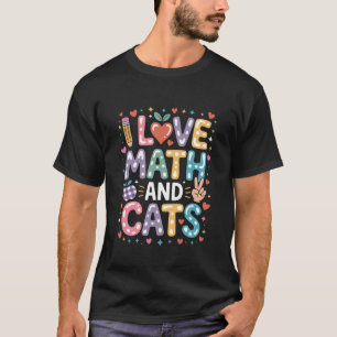 Camiseta Eu Amo Matemática e Gatos, Professor de Matemática
