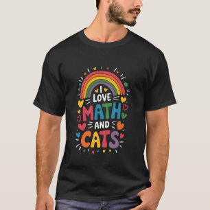 Camiseta Eu Amo Matemática e Gatos, Professor de Matemática