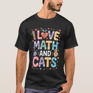 Camiseta Eu Amo Matemática e Gatos, Professor de Matemática