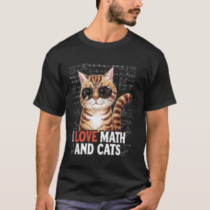 Camiseta Eu Amo Matemática e Gatos Professor Matemática Don