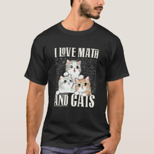 Camiseta Eu Amo Matemática E Gatos Professora De Matemática