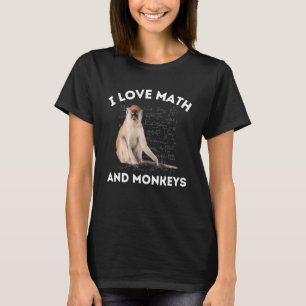 Camiseta Eu Amo Matemática e Macacos Amante de Macaco Álgeb