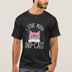 Camiseta Eu Amo Matemática e Presentes Fofo Nerdy de Gatos