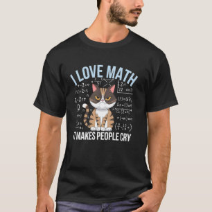 Camiseta Eu Amo Matemática Gato Divertido Álgebra Geometria