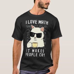 Camiseta Eu Amo Matemática Matemática Gato  Meninos Meninas