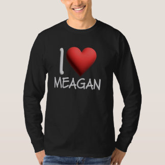 Camiseta Eu Amo Meagan Name Personalizado Menina Amiga