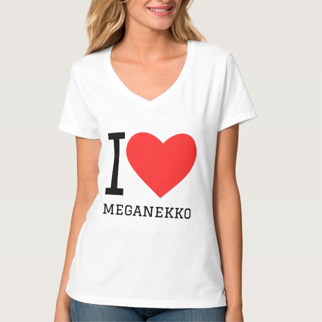 Camiseta Eu amo meganekko (Frente)