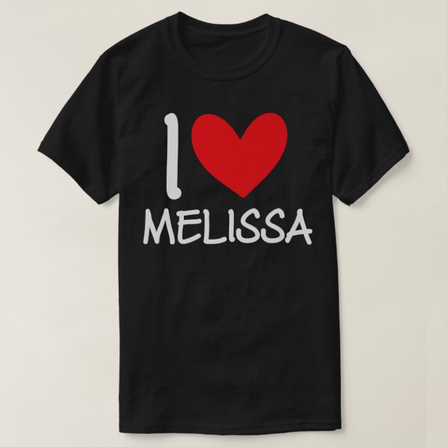 Camiseta Eu Amo Melissa Name Personalzinha Mulher Personali (Frente do Design)