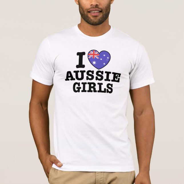 Camiseta Eu Amo Meninas Aussie (Frente)