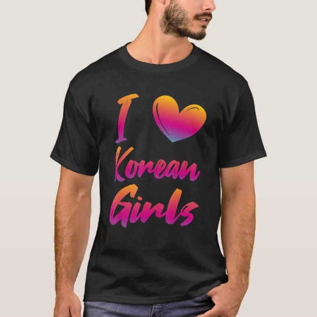Camiseta Eu Amo Meninas Coreanas (Frente)