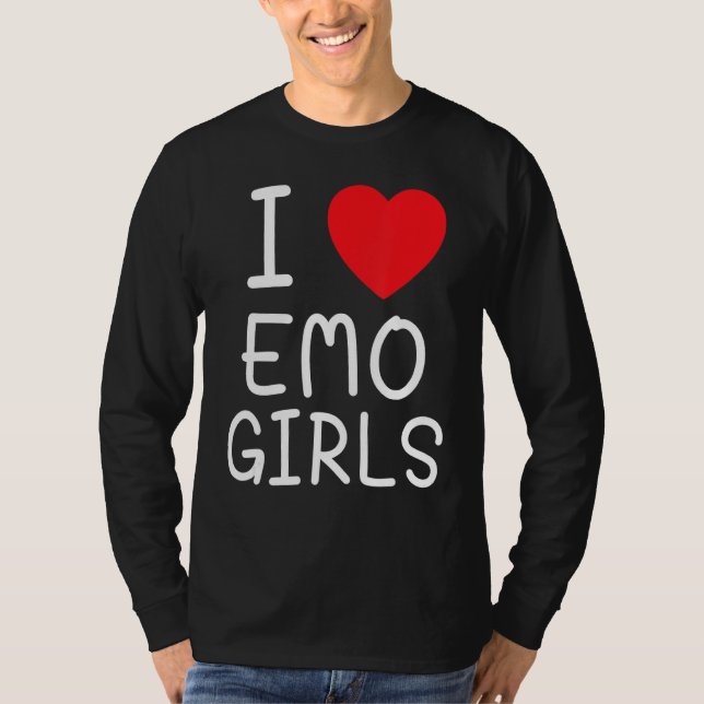 Camiseta Eu Amo Meninas Emo Eu Corto Meninas Emo 20 (Frente)