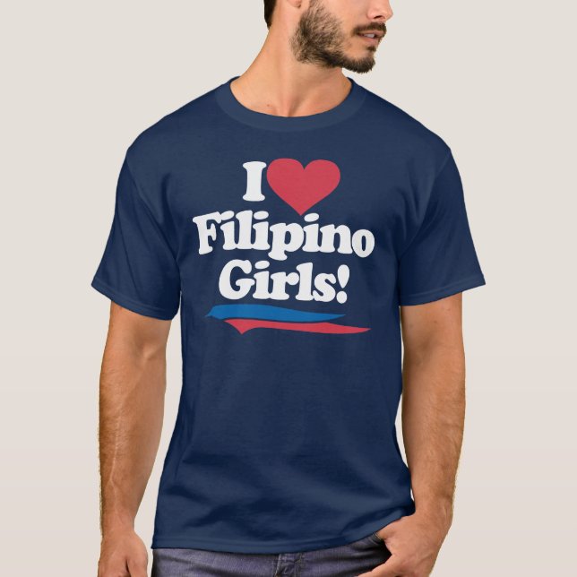 Camiseta Eu amo meninas filipinas - branco (Frente)
