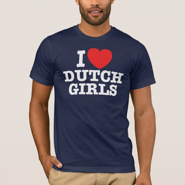 Camiseta Eu Amo Meninas Holandesas (Frente)