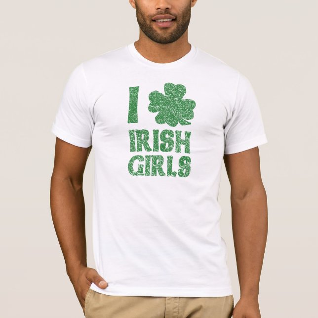 Camiseta Eu amo meninas irlandesas (Frente)
