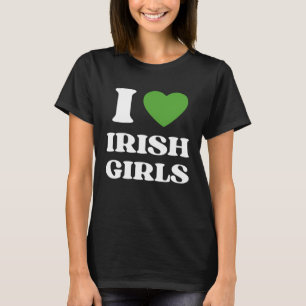Camiseta Eu Amo Meninas Irlandesas I Red Heart British Girl