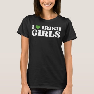 Camiseta Eu Amo Meninas Irlandesas I Red Heart British Girl