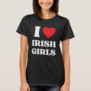 Camiseta Eu Amo Meninas Irlandesas I Red Heart British Girl