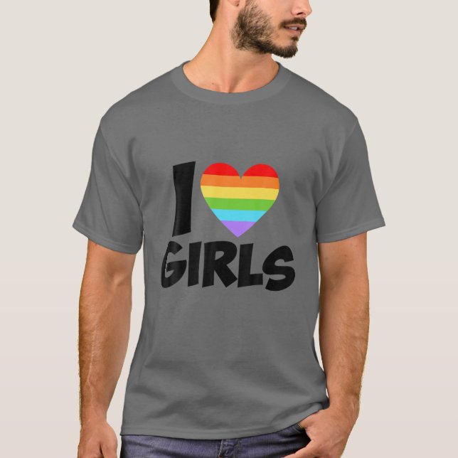 Camiseta Eu Amo Meninas, Orgulho Lgbt Lésbica (Frente)
