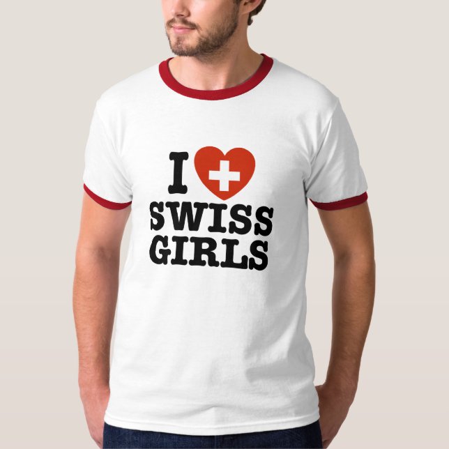 Camiseta Eu Amo Meninas Suíças (Frente)