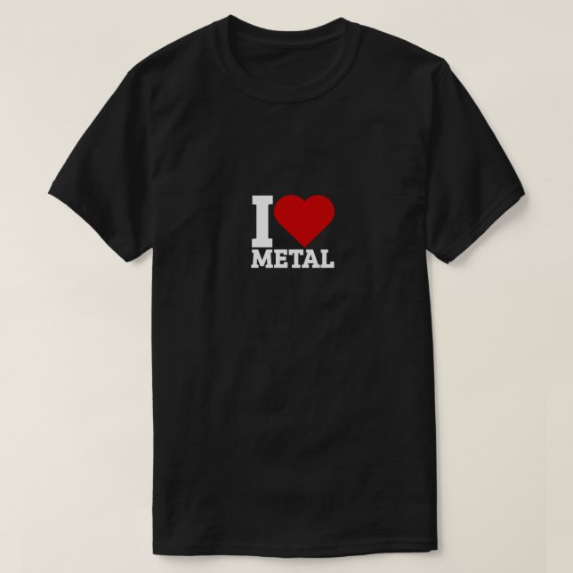 Camiseta Eu Amo Metal - Lover Metálico (Frente do Design)