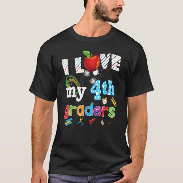 Camiseta Eu Amo Meu 4º Grades Professores Do 4º Ano (Frente)