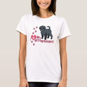 Camiseta Eu amo meu Affenpinscher!