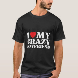 Camiseta Eu Amo Meu Amigo Louco Eu Vermelho Meu Bf Louco
