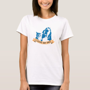 Camiseta eu amo meu animal de estimação