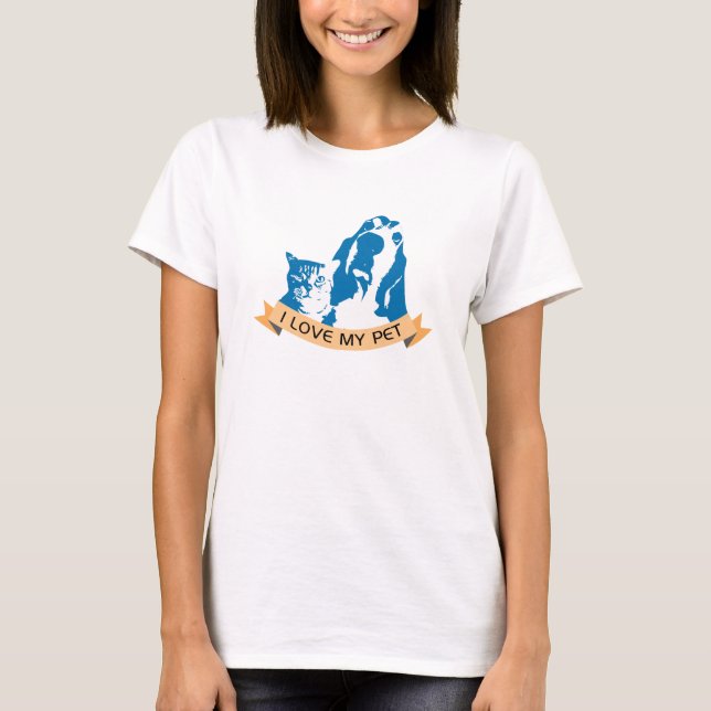 Camiseta eu amo meu animal de estimação (Frente)