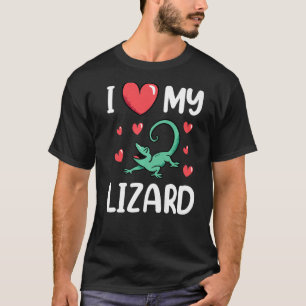 Camiseta Eu Amo Meu Animal De Gecko Lizard Lizard