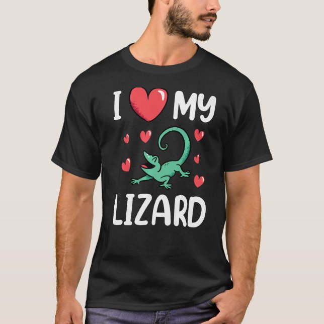 Camiseta Eu Amo Meu Animal De Gecko Lizard Lizard (Frente)