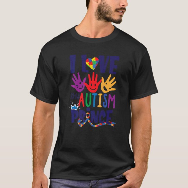 Camiseta Eu Amo Meu Autismo Príncipe Autismo Mãe (Frente)