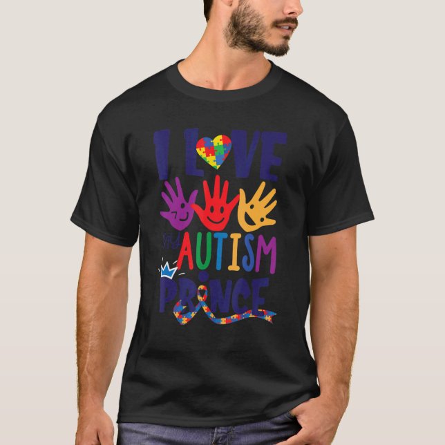 Camiseta Eu Amo Meu Autismo Príncipe Autismo Mãe (Frente)