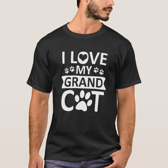 Camiseta Eu Amo Meu Avô Gatinho Avô Vovô Vovô Vovô (Frente)
