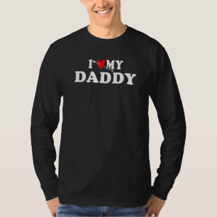 Camiseta Eu Amo Meu Avô Pai Com Coração Vermelho Para Crian
