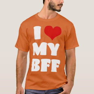 Camiseta Eu Amo MEU BFF Bestie I Heart Melhor Amigo Coração