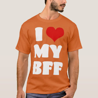 Camiseta Eu Amo MEU BFF Bestie I Heart Melhor Amigo Coração