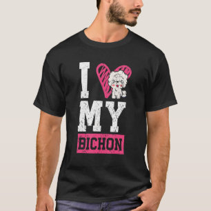 Camiseta Eu Amo Meu Bichon Frise Curly Hair Puppy