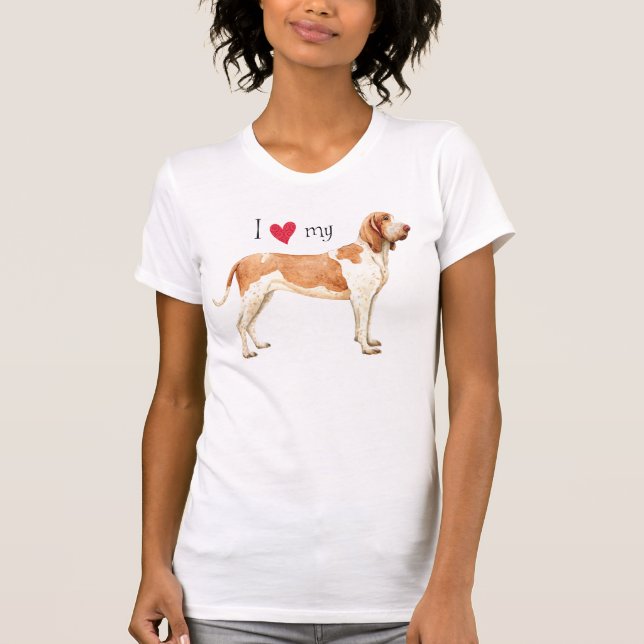 Camiseta Eu amo meu Bracco Italiano (Frente)