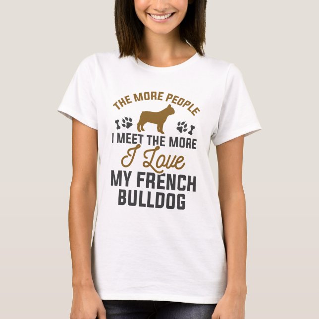 Camiseta Eu Amo Meu Buldogue Francês (Frente)