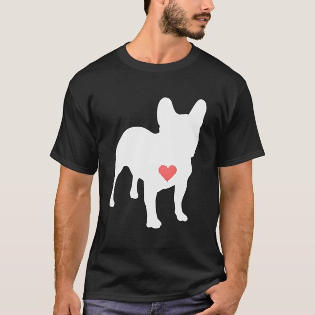 Camiseta Eu Amo Meu Buldogue Francês (Frente)
