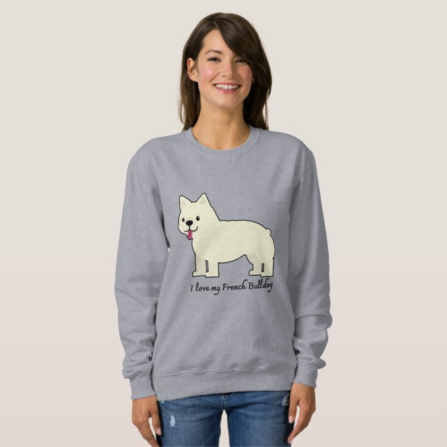 Camiseta Eu amo meu Bulldog Francês (Frente Completa)