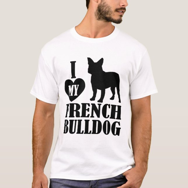 Camiseta Eu Amo Meu Bulldog Francês (Frente)