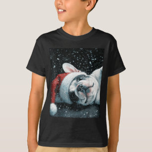 Camiseta Eu Amo Meu Bulldog Francês Natal Fofo